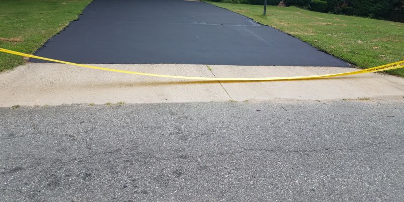 Driveway with fresh sealant